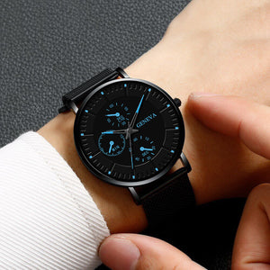 Korean Fashionable Men's Watch with Metal Mesh Strap