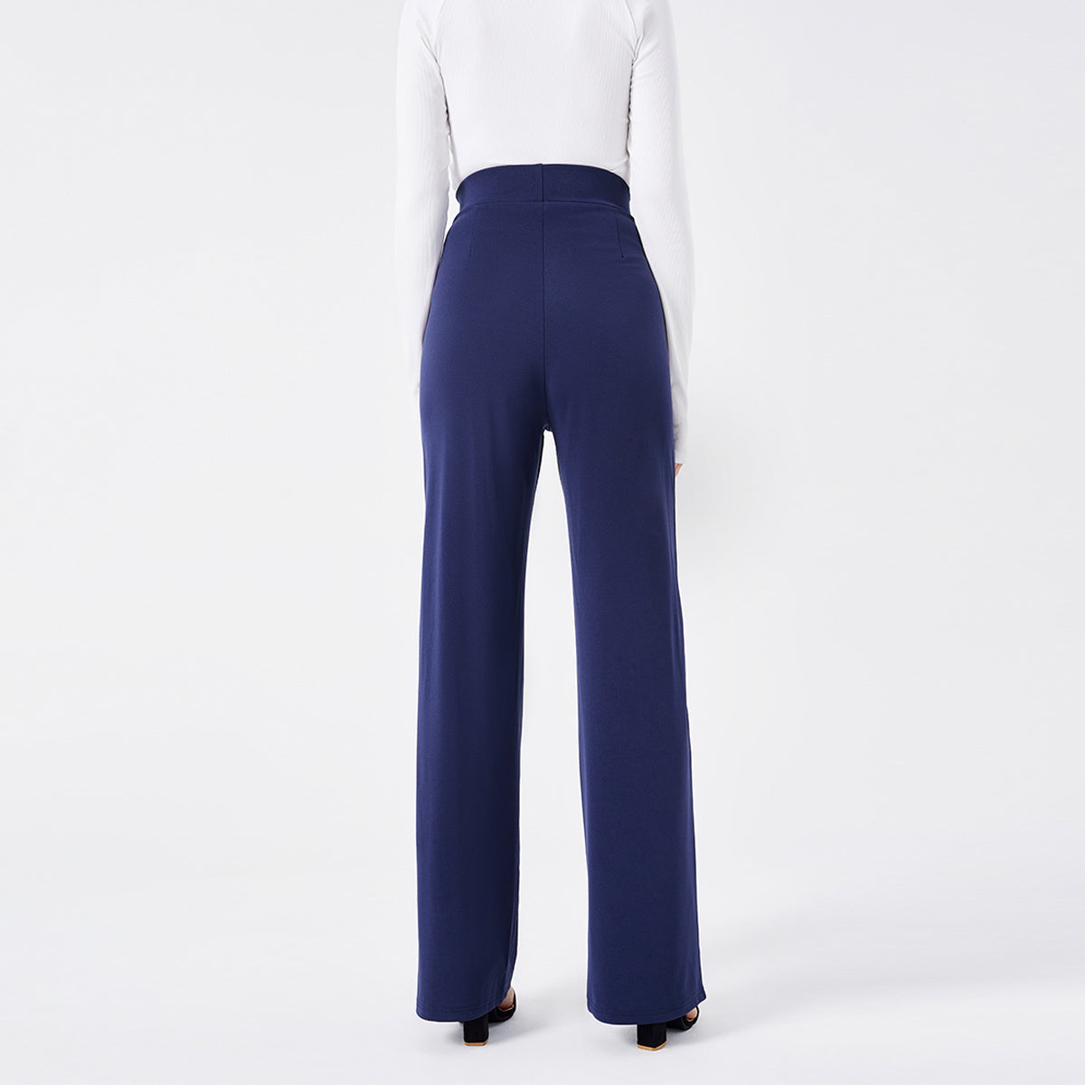 Woman's Solid Color  Slim High-waisted Bell Bottoms Pants
