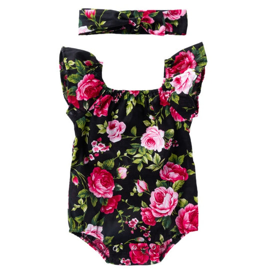 Flower Girl's Bodysuit With A Headband