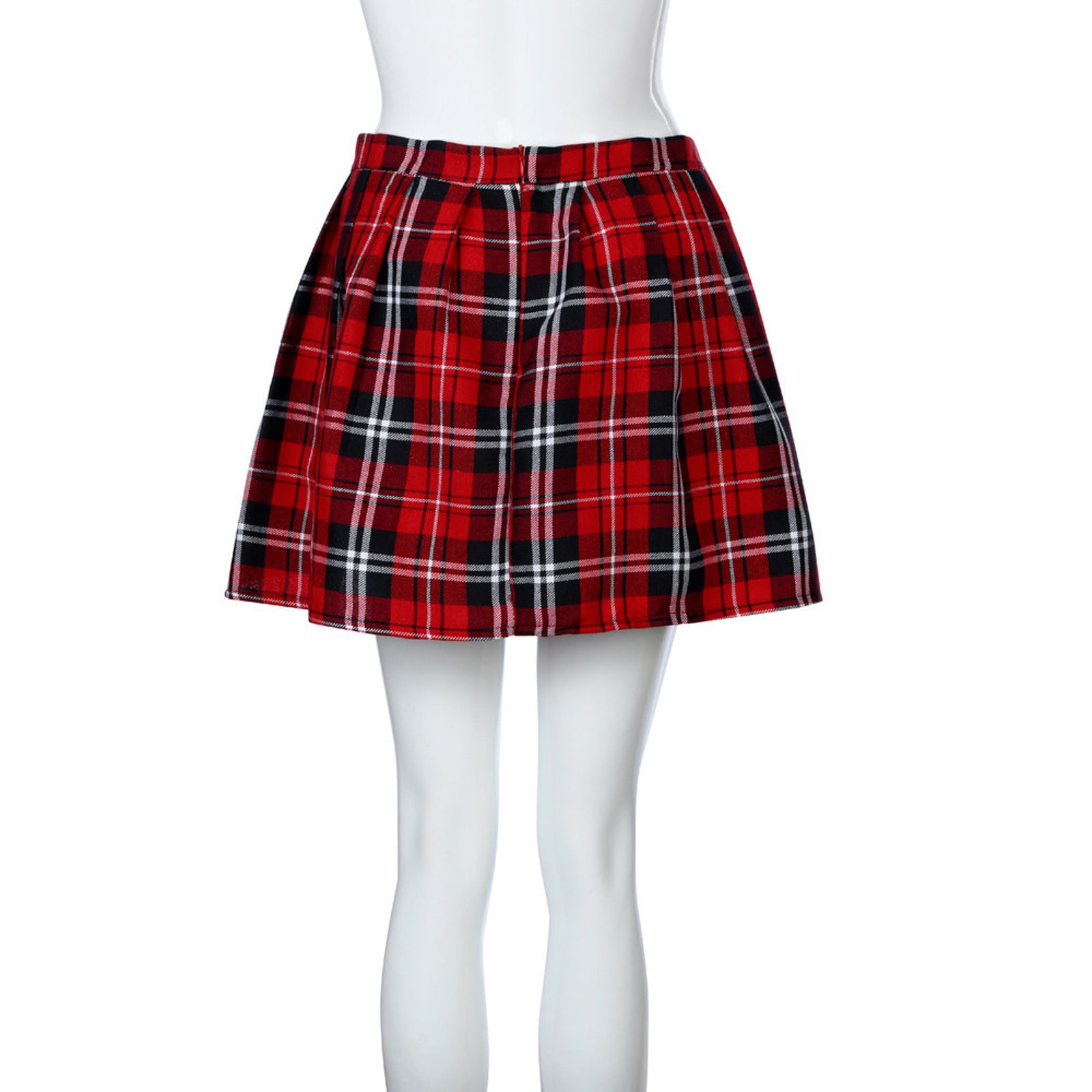 Fashionable Women's Plaid Skirt with Medium Waist