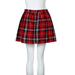 Fashionable Women's Plaid Skirt with Medium Waist