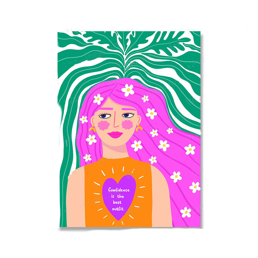 Carteles nórdicos botánicos florales y cuadro sobre lienzo para pared para niñas, decoración del hogar