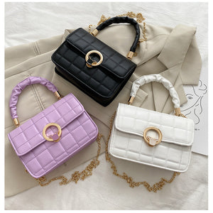 Popular embroidery thread all-match messenger chain small square bag