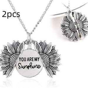 You Are My Sunshine Sunflower Necklace Women Men