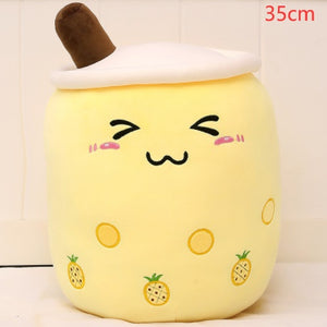 Soft Plush Boba Tea Cup Toy - Cute Fruit Drink Design, Bubble Tea Pillow for Kids