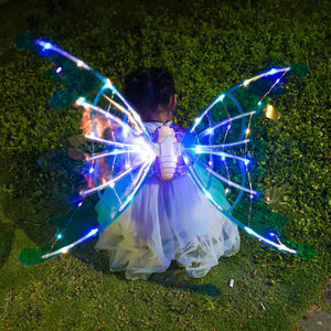 Electrical Butterfly Wings - Glowing Shiny Fairy Wings for Dress-Up, Birthday, Wedding, Halloween, Christmas