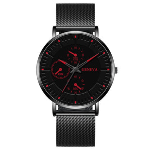 Korean Fashionable Men's Watch with Metal Mesh Strap