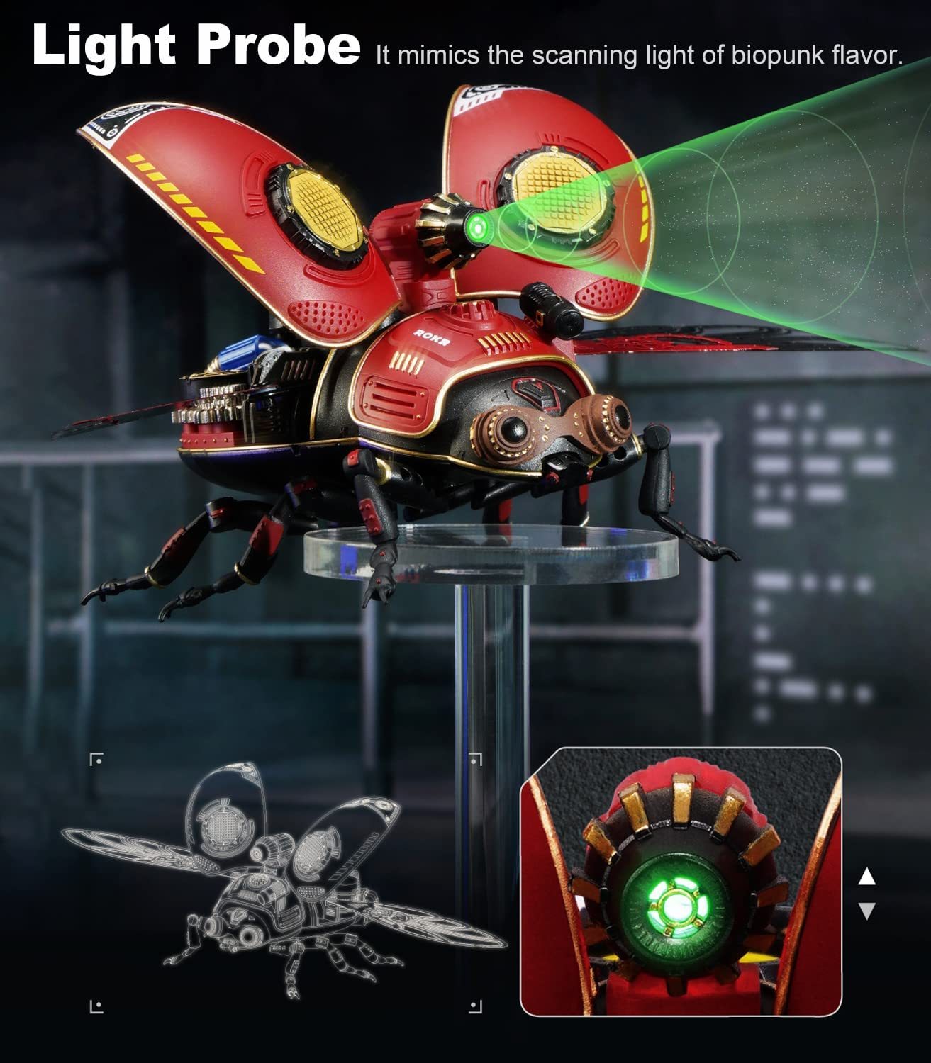 Robotime Rokr Scout Beetle Metall-3D-Puzzles, Spiele im Punk-Stil, Geschenk zum Geburtstag, einfache Montage, mechanisches Design, DIY-Spielzeug – MI02