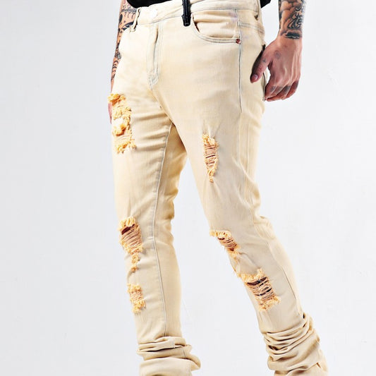 Men's Ripped Jeans Straight Slim Fit