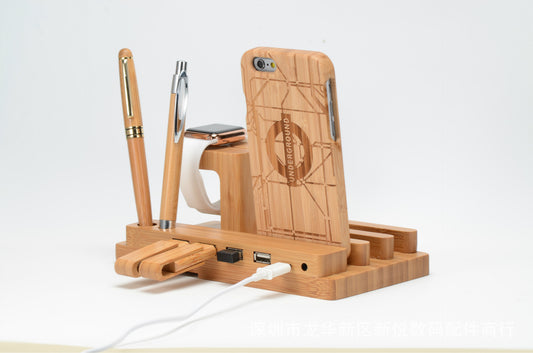 Bamboo Stand with Wireless Charging Capability