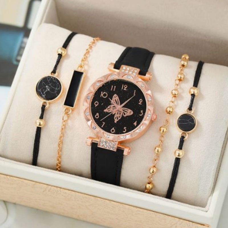 Set de regalo de relojes de mujer con accesorios.