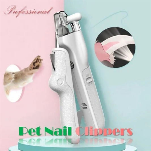 "Professional Pet Nail Clippers with LED Light - Dog and Cat Nail Scissors for Grooming Care