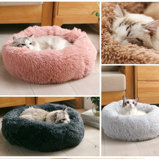 Cama para perros súper suave y lavable, caseta larga de felpa para mascotas con tapetes de terciopelo para un sueño profundo, adecuada para perros y gatos