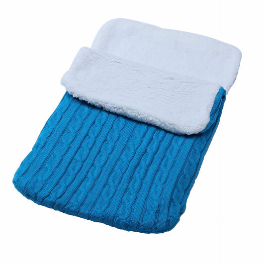 Saco de dormir de carrito de lana para dormir cálido tejido grueso para dormir con forro polar para bebé