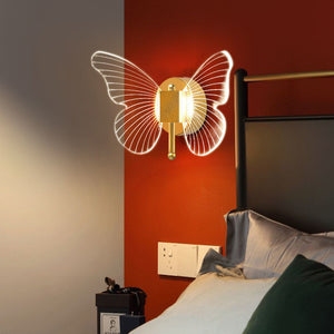 Butterfly Wall Lamp Light Luxury Bedside Warm Decoration