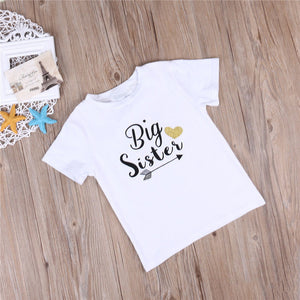 Sisters and Brothers Printed Short Sleeve Baby Romper