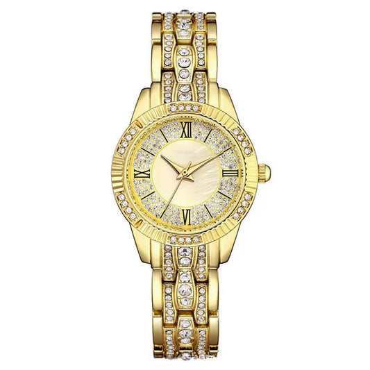 Rhinestone-Embellished Ladies' Quartz Watch