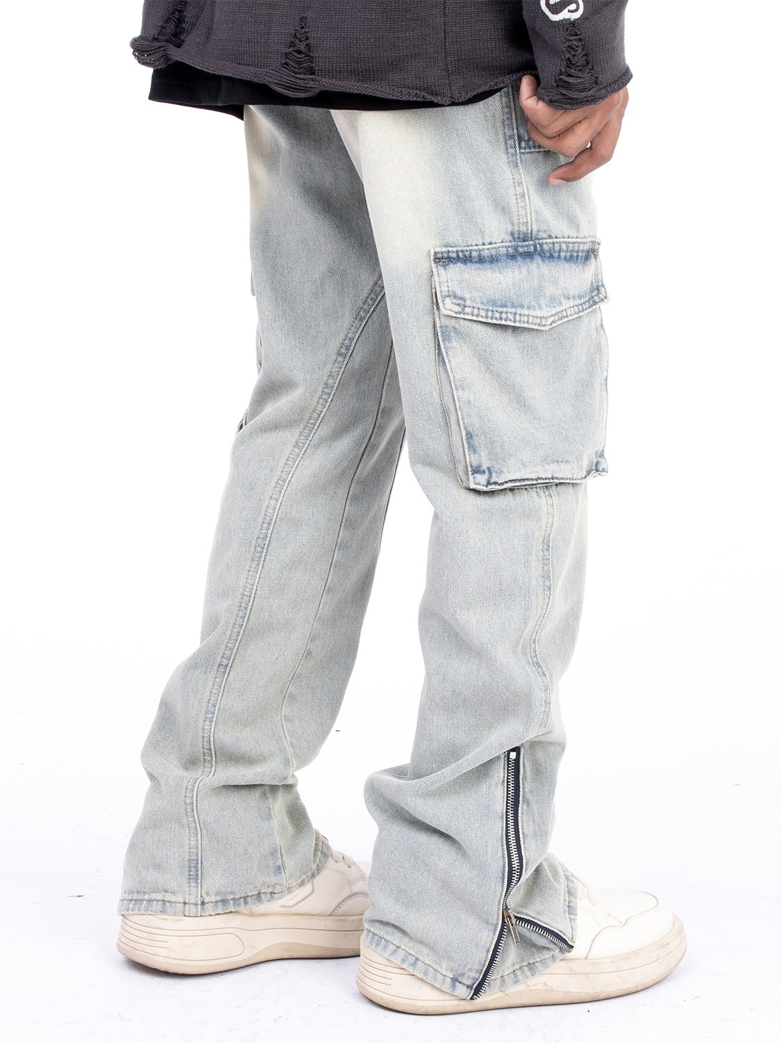 Men's Loose Jeans in Military Style