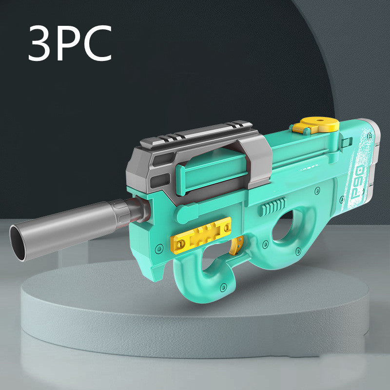 Pistola de agua eléctrica de alta tecnología: diseño P90, gran capacidad, para diversión de verano al aire libre