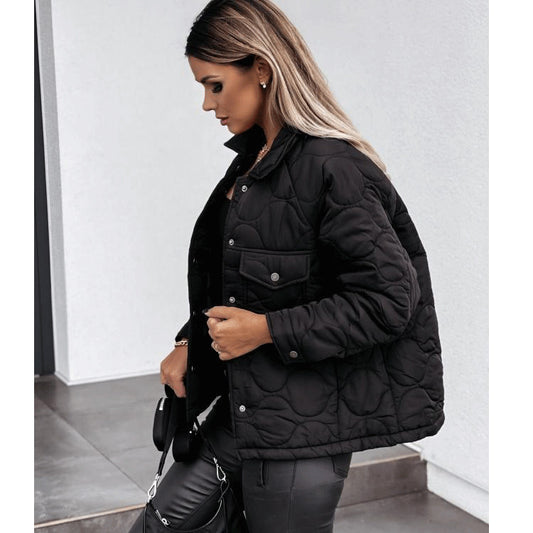Women's Casual Quilted Jacket With Pockets