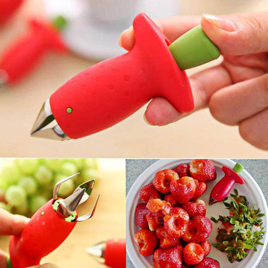Descascarador de fresas, utensilio de cocina creativo para quitar hojas de frutas