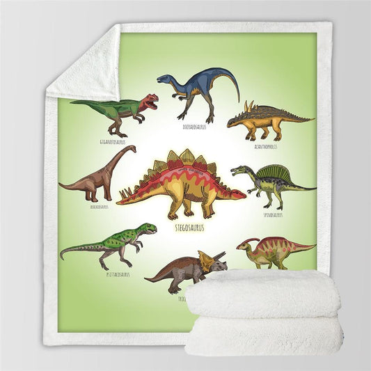 Jurassic Cartoon Throw Blanket