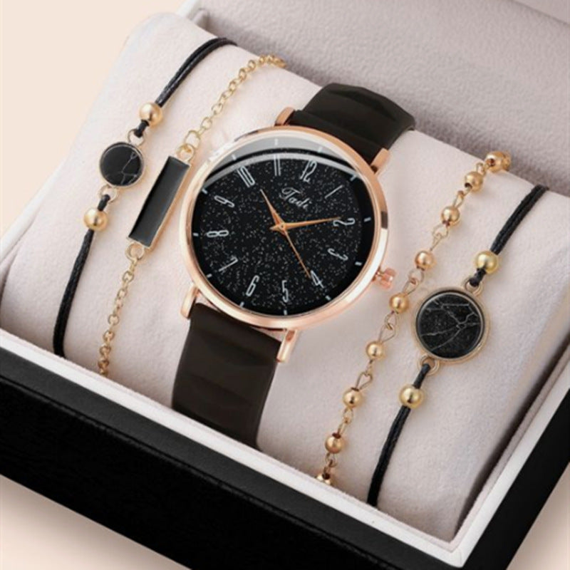 Set de regalo de relojes de mujer con accesorios.