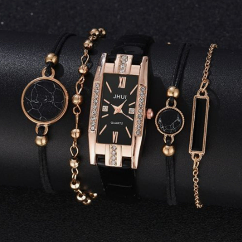 Set de regalo de relojes de mujer con accesorios.