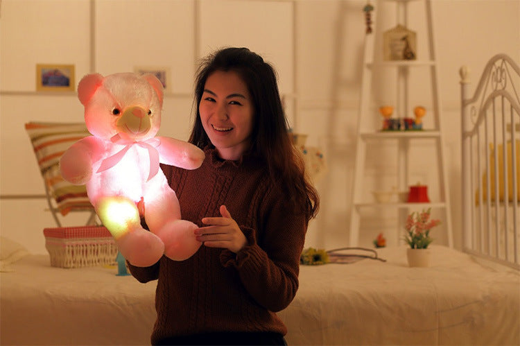 Juguete de peluche con osito de peluche LED creativo: regalo de Navidad con luces coloridas para niños