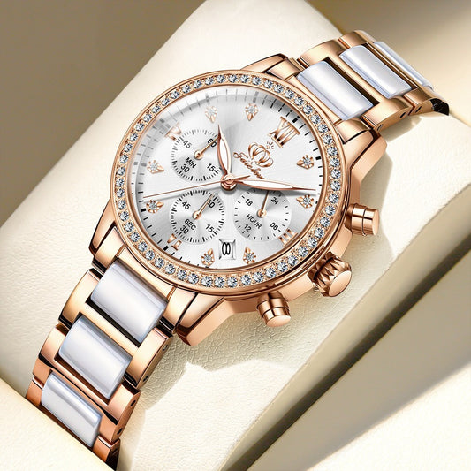 Rhinestone Quartz Waterproof Women's Watch