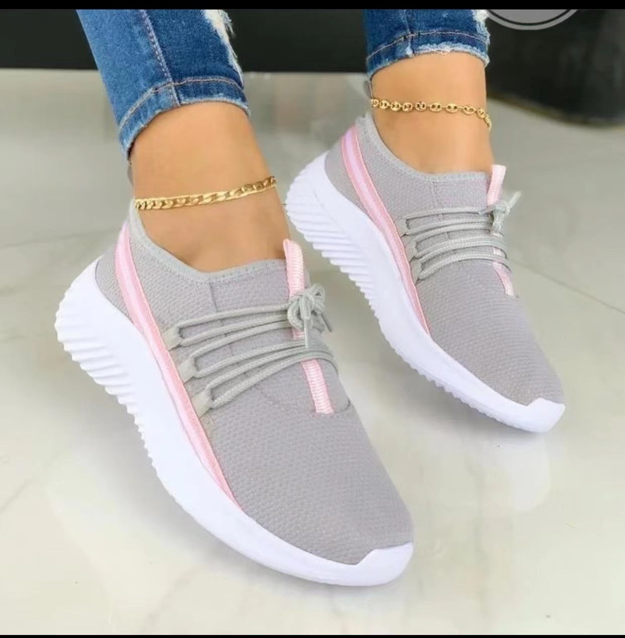 Stripe Sneakers For Women Sports Shoes