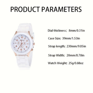 Women's Gift Set With Rubber Strap Watch