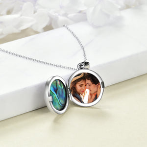 Medaillon-Halskette mit keltischem Knoten und Foto für Damen, 925er Sterlingsilber