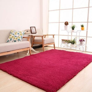 Fluffy White Living Room Rug