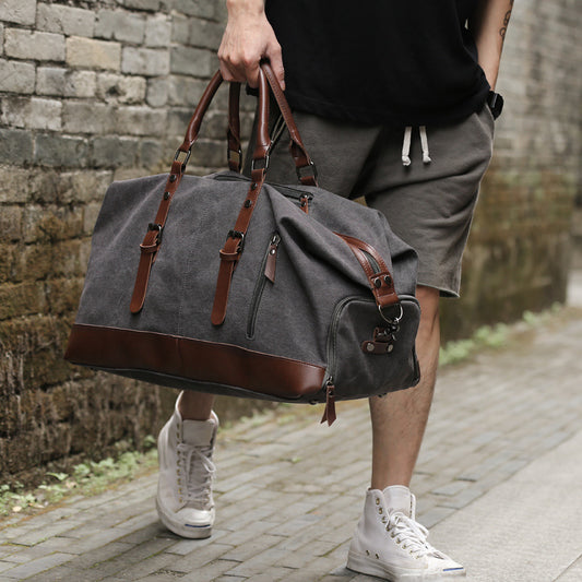 Men's English Retro Style Travel Bag with Large Capacity