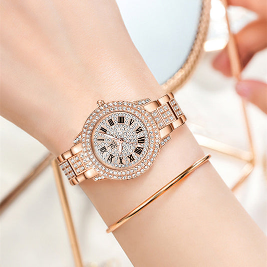 Reloj de moda con diamantes para mujer.