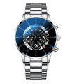 Silver Blue Single Watch