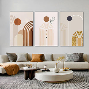 Modern Abstract Curved Canvas Painting Wall Art Poster