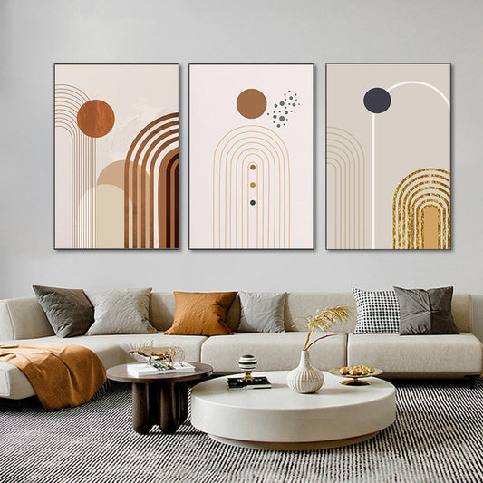 Modern Abstract Curved Canvas Painting Wall Art Poster