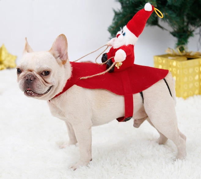 Dog Christmas Costume - Santa Claus Riding Deer Outfit