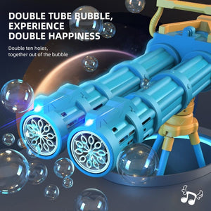 Super Big Double-Tube Bubble Gun Machine - Outdoor Soap Bubble Maker Toy