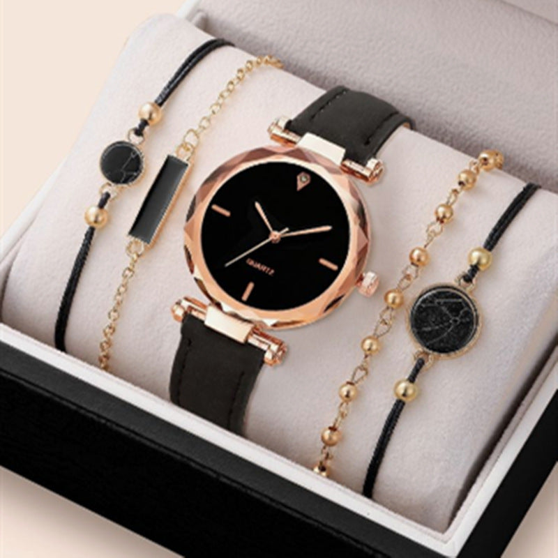 Set de regalo de relojes de mujer con accesorios.