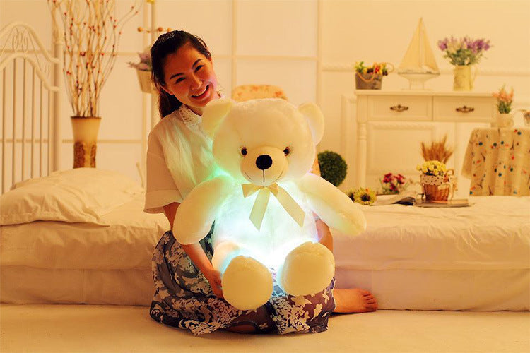 Kreatives LED-Teddybär-Plüschtier – farbenfrohes leuchtendes Weihnachtsgeschenk für Kinder