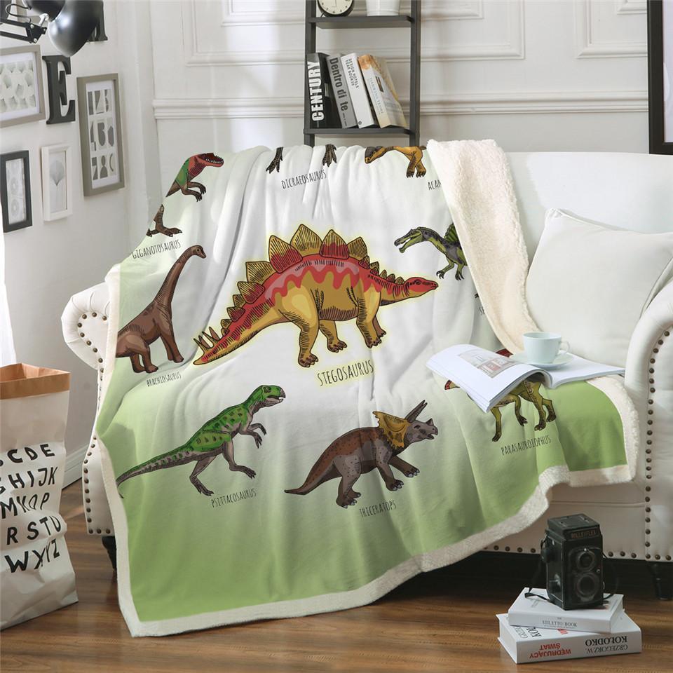 Jurassic Cartoon Throw Blanket