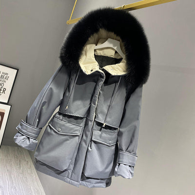 Women's Winter Jacket With Fur And Pockets