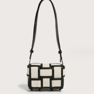 Black And White Contrasting Canvas Bag
