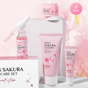 Sakura Skin Care Set 4-piece Set Cleansing Eye Cream Face Cream