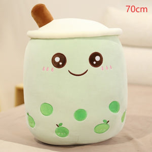 Juguete de taza de té Boba de felpa suave, bonito diseño de bebida de frutas, almohada de té de burbujas para niños