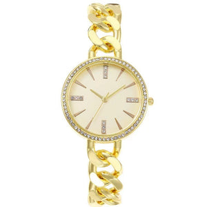 Women's Watch With Rhinestones And Chain Strap