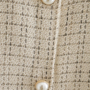 Damen Hemd Strickjacke mit Perlenknöpfen
